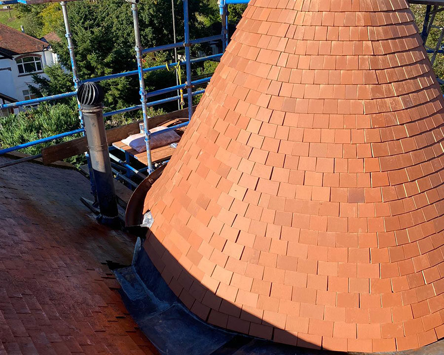 Kilmacolm Roofing Project - Plain tile turret
