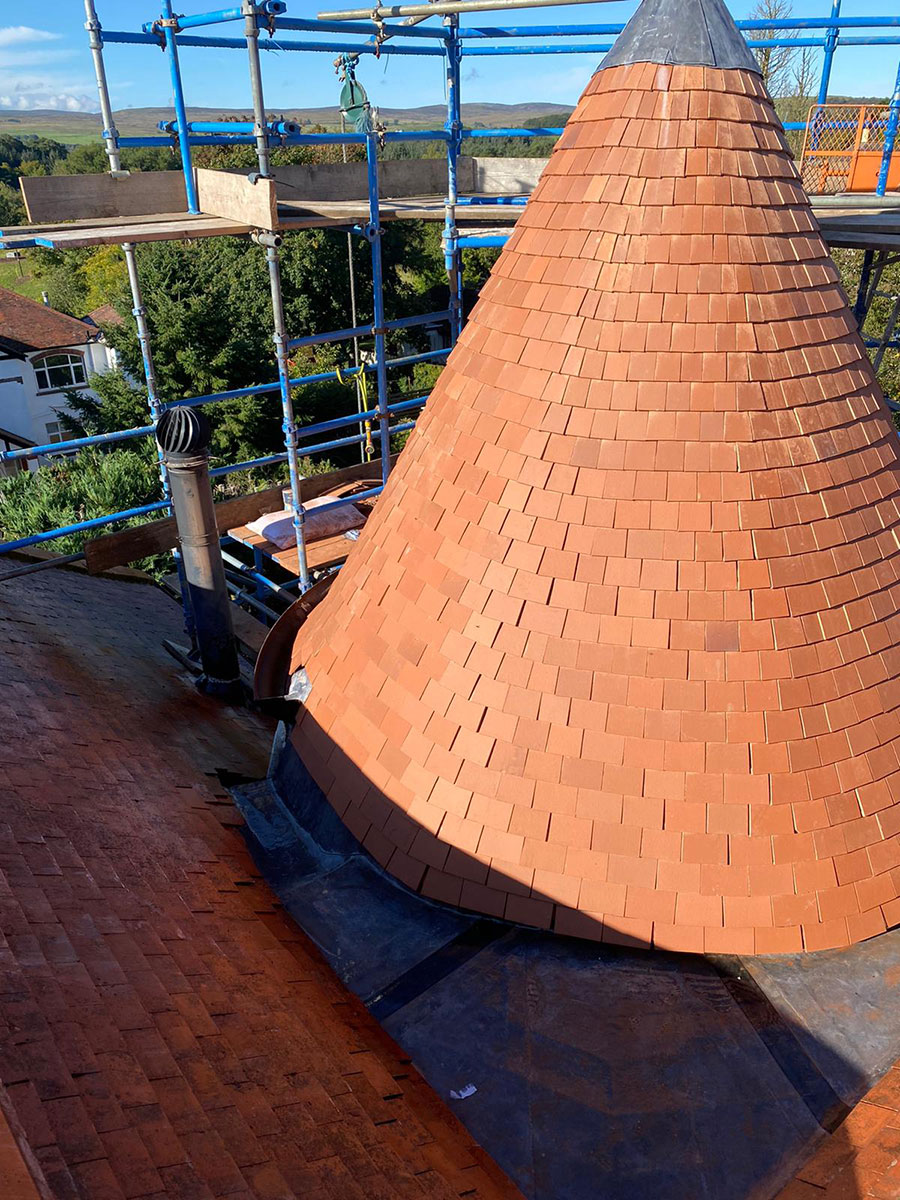 Kilmacolm Roofing Project - Plain tile turret